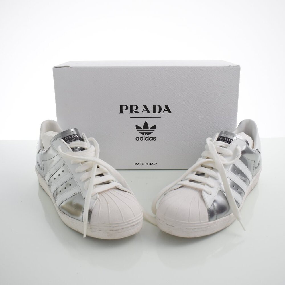 Size 9 - Prada x adidas Superstar Silver Metallic